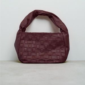 Woven leather bucket bag Zara brown NWT